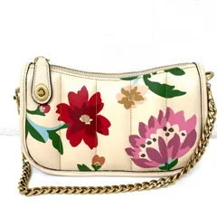 ✨美品✨COACH コーチ　Swinger20 フラワープリント　ワンショルダーバッグ　ミニバッグ　ハンドバッグ　チェーン