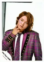 【中古】生写真(ジャニーズ) Hey! Say! JUMP/高木雄也/上半身・衣装紫・チェック柄・黒・白・右手人差し指頬・顔傾げ・背景白/Hey! Say! JUMP COUNTDOWN LIVE 2015-2016 JUMPing CARnival Coun