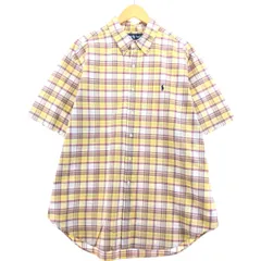 古着 ラルフローレン Ralph Lauren CLASSIC FIT クラシックフィット 半袖 ボタンダウン チェックシャツ メンズXL相当/eaa560659