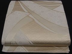 美品 夏帯 訪問着・無地用 西陣織 紗 袋帯 （正絹）仕立上り＜F905