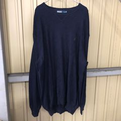 306 POLO Ralph Lauren コットンニット 2XL ネイビー ポロラルフローレン ニット セーター コットン 刺繍ロゴ 古着卸 アメリカ仕入