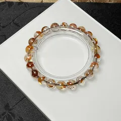 絶賛 EU製 ★ゴールドスーパーセブン★パワーストーン ブレスレット 天然石 原石 綺麗 お守り 8.3-8.8mm ZB5655