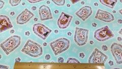 アナと雪の女王,生地幅110cm×長さ100cm、サックス