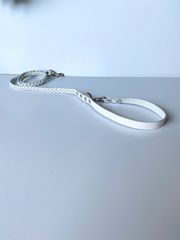 白い革のリードカフェタイプ小型犬用