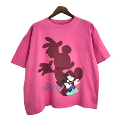00年代 Disney ディズニー ミッキーマウス Ｔシャツ キャラクター ピンク(メンズ 2XL)中古 古着 U1850
