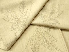 平和屋着物●結城紬　100亀甲　舞蝶文　正絹　逸品　CAAS7257yc