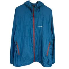 Z1518montbell モンベル ウインドブラスト パーカー ウィンドシェル ジャケットナイロン ブルー オレンジ フード アウター アウトドア メンズ XL