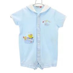 mikihouse ミキハウス 日本製 半袖 カバーオール 70 ライトブルー キッズ 古着