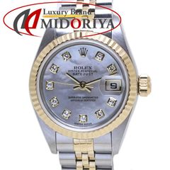ROLEX ロレックス デイトジャスト 10Pダイヤモンド ホワイトシェル 79173NG 【磨き済】【中古】 腕時計 レディース K18YG イエローゴールドxステンレススチール/40080