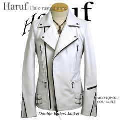 【送料無料】ライダースジャケット メンズ 本革 ダブルライダースジャケット レザージャケット 革ジャン メンズ 本革 バイク ジャケット 皮ジャン ダブル 白 ホワイト 大きいサイズ 秋 冬 レザー TQPUK1WHI 春