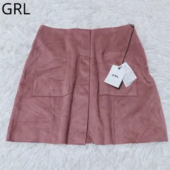 グレイル　スカート　スエード　パープル　Aライン　ポケット　インパン裏地　カジュアル　高見え　上品　春夏秋