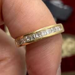 K18 ハーフエタニティ　プリンセスカット　2.5g  0.53ct 約13号