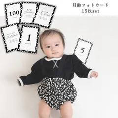 【はがきサイズ】月齢フォトカード ダルメシアン柄 マンスリーカード 手形足形 100日祝い 命名書 ハーフバースデー バースデーフォト