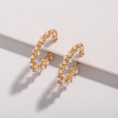 ピアス レディース ゴールド パール フープ お洒落 デート