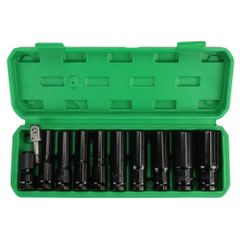 ディープソケットレンチ 大容量 専用ケース付き 手動/電動 11本セット 10mm-24mm 耐熱性 