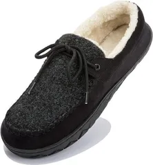 E467 ルームシューズ メンズ モカシン ボア付き 暖かい 防寒 スリッパ冬用