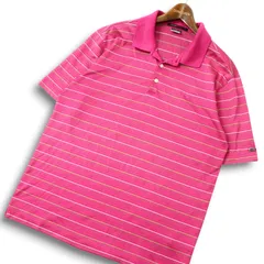 NIKE GOLF ナイキ ゴルフ TIGER WOODS★ 春夏 DRI-FIT ロゴ 半袖 ボーダー ポロシャツ Sz.XL メンズ 大きいサイズ