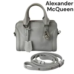 美品　ALEXANDER McQueenベージュ レザー ハンドバッグ アレキサンダーマックイーンボックスバッグ 2WAYバッグ ベージュ