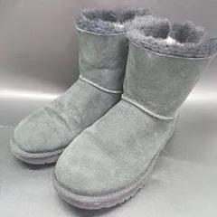 ■ ⊇ UGG アグ F27014D ロゴ リボン ムートン ショート ミニ ベイリー ボウ ブーツ サイズ23 ブラック系 レディース E  【1507250006336】