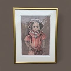 土井彩知代 「風の声」？ リトグラフ 一水会 額装 少女 絵画 版画