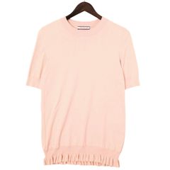 Drawerドゥロワー半袖ニットカットソーピンクリボン コットンアローズ