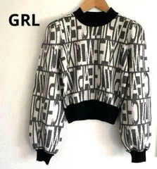 GRL グレイル ニット セーター クロップド丈 ロゴ入り F おしゃれ
