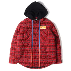 OFF-WHITE オフホワイト ジャケッ フード付き オーバーサイズ キルティング チェック シャツジャケット レッド 19AW XS イタリア製 アウター ブルゾンのサムネイル