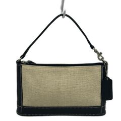 COACH(コーチ) ハンドバッグ美品  - 6115 ダークネイビー×ベージュ レザー