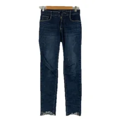 KJ KJ 無地 オールシーズン スキニーデニム コットン ブルー レディース M 切りっぱなしデニム【古着】【中古】【送料無料】