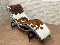 ●ル・コルビジェ LC4シェーズロング ソファ チェア 寝椅子 ポニーブラウン ハラコ デザイナーズ家具リプロダクト IDC大塚家具購入 (畑771)
