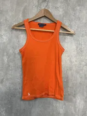 Ralph Lauren ラルフローレン コットン100％ タンクトップ sizeS/オレンジ ■◆ レディース