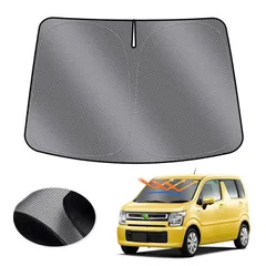 LIMSTYLE スズキ ワゴンR サンシェード フロントガラス用 MH35S/MH55S/MH85S/MH95S型 6代目 H29~現行 遮光 断熱 シェード 日よけ 車種専用 UVカット しなやか 車保護 カスタムパーツ 暑さ対策 インテリア 内装パー 1