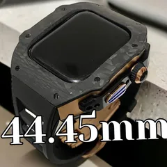 ブラックローズ アップルウォッチバンド ラバーベルト カバー　ステンレス Apple Watch ケース44mm 45mm 用ウルトラ　カーボン メンズ レディース