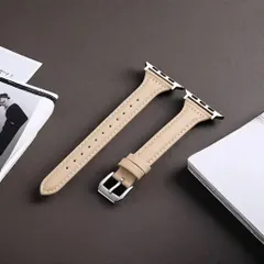 Apple Watch アップルウォッチ 本革レザーバンド アプリコット 38 40 41 42 44 45 49mm 対応 牛革 ベルト ワンタッチ交換 全シリーズ対応