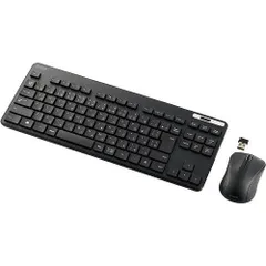 【新品・2営業日で発送】ELECOM エレコム 無線キーボード／薄型／メンブレン式／抗菌／コンパクト／マウス／ブラック(TK-FDM109MKBK)