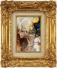 鶴岡義雄「マドモアゼル」 油絵・油彩画 絵画 - メルカリ