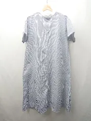 ◇ ⊂ merlot メルロー ストライプ柄 半袖 ロング スタンドカラーワンピース サイズF ネイビー系 レディース E  【1507030013967】のサムネイル