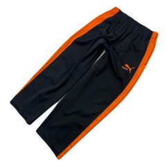 PUMA プーマ ブラック オレンジ ジャージパンツ トラックパンツ L-XL相当 メンズ 大きめ スポーツ トレーニング リラックス 休日■Ja8091