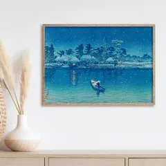 A4サイズ 川瀬巴水 ポスター 牛堀 アートポスター 川瀬巴水版画集 風景画 (rossografico 21-100209_a4)