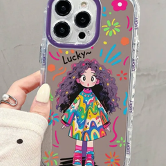 ☆輸入☆韓国風女の子イラスト　ポップ　iPhoneケース　クリア