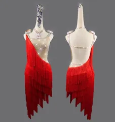 新品 未使用 新作 ダンスウェア ラテンダンス 舞台 発表会 ダンス衣装 社交ダンス 社交ダンスドレス ラテンドレス  競技 デモ用 レッド＋ベージュ オーダーメイド