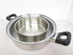 【送料無料】☆未使用品☆ABC Cooking Studio クッキング スタジオ 両手鍋 約24㎝ YUS180 ステンレス キッチン 調理器具 ［764-331-100_1234］