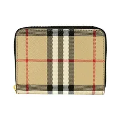 新品 バーバリー BURBERRY コインケース ミニジップアラウンド ウォレット アーカイブベージュ／ブラック