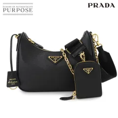 新品同様 プラダ PRADA Re-Edition 2005 ショルダー バッグ サフィアーノレザー ブラック 1BH204 Shoulder Bag 90293345