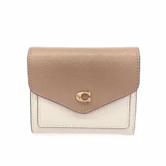 COACH コーチ 三つ折り財布  レザー    ベージュ×アイボリー レディース / 240001158355
