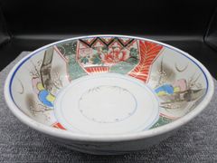 ☆古陶 古美術 時代物 伊万里 色絵 山里図 盛鉢 鉢 大どんぶり type-B