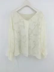 ◇ ROPE PICNIC ロペピクニック Vネック シアー 刺繍 長袖 ブラウス カットソー サイズ36 アイボリー系 レディース P  【1303030000125】