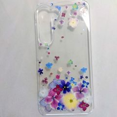 Galaxy S23 SC-51D SCG19　押し花風　スマホケース 携帯ケース　パープル