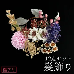 【訳アリ ベージュ 花 髪飾り 12点セット】 成人式 卒業式 結婚式 振袖 袴 訪問着 着物 和装 浴衣 ゆかた 薄ピンク 紫 ピンポンマム 菊 キク カスミソウ かすみ草 Uピン式  花飾り HCJA369