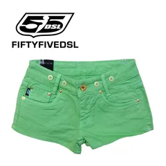 【アウトレット商品】55DSL　カラーデニム　ショートパンツ　グリーン